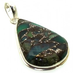 Mohave Turquoise Indian Silver Pendant 03
